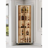 Corner Cabinet with Light Solid Wood Living Room Corner Corner Cabinet Display Bookcase Storage Triangle Cabinet Dining