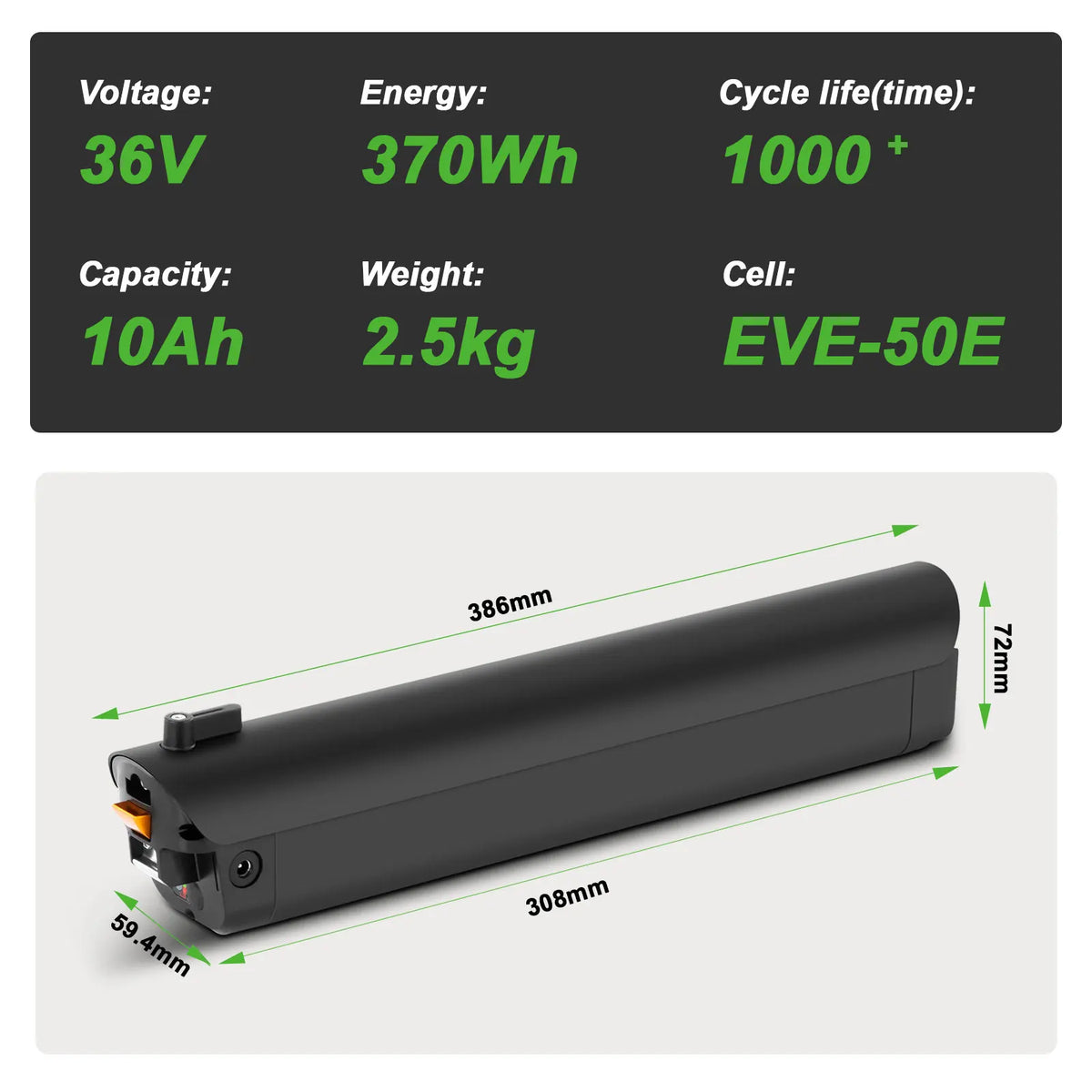 YOSE POWER Ebike Battery 36V 10Ah Compatible with Aventon Soltera.2 and Soltera.2 Step-Through Ebikes 36V Electric Bike Battery