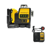 FAAOTU 089LG 3 Sides*360 Degree Vertical Lines Laser Level Meter Outdoor 12V Lithium Battery Horizontal Green Light Level