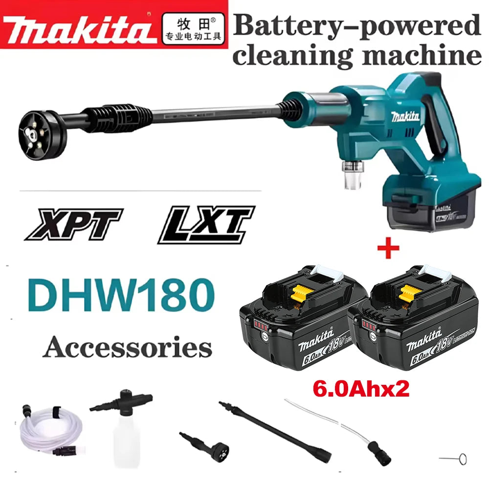 2026 New Model Makita DHW180 18V LXT Cordless High‑Pressure Washer Portable High‑Flow Battery Powered Cleaning Power Tool