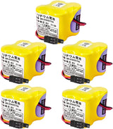 (5-Pack) BR-2/3AGCT4A 6V PLC Battery for FANUC A98L-0031-0025 CNC System (Black Connector)
