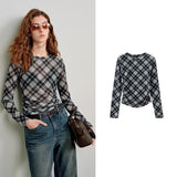 TOYOUTH women's T-shirt 2026 Spring New Mesh Print Waist Cinched American Hot Girl Trendy Unique Casual Tops