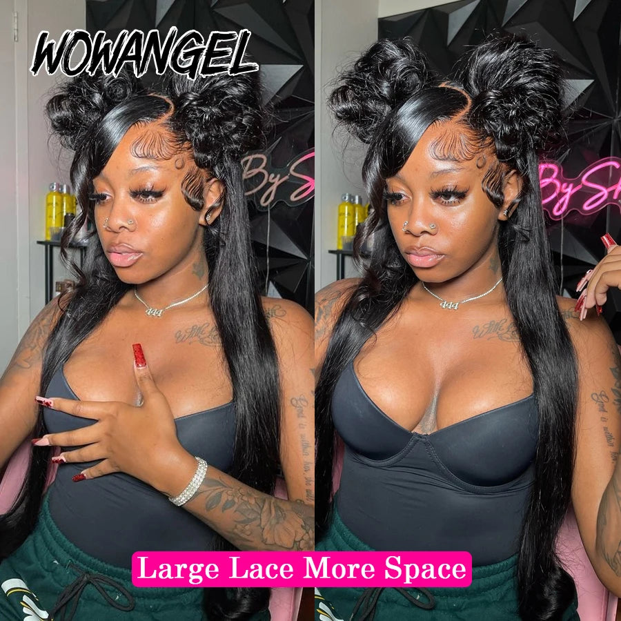 Wow Angel 5x5 HD Lace Closure Wigs 250% Straight Closure Wig Human Hair Wigs Skins Melted Ready To Wear Remy Brazilian For Woman