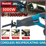 Makita DJR189 Cordless Brushless Electric Reciprocating Saw Rechargeable Wood Metal Cutting Saw Portable Saw Power Tool 18V
