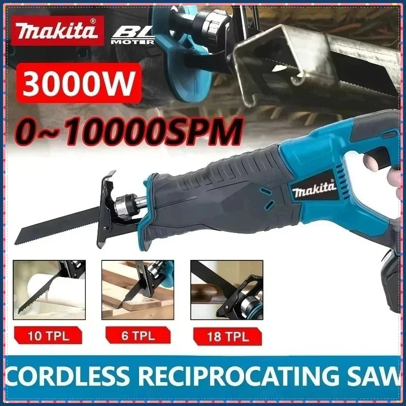 Makita DJR189 Cordless Brushless Electric Reciprocating Saw Rechargeable Wood Metal Cutting Saw Portable Saw Power Tool 18V