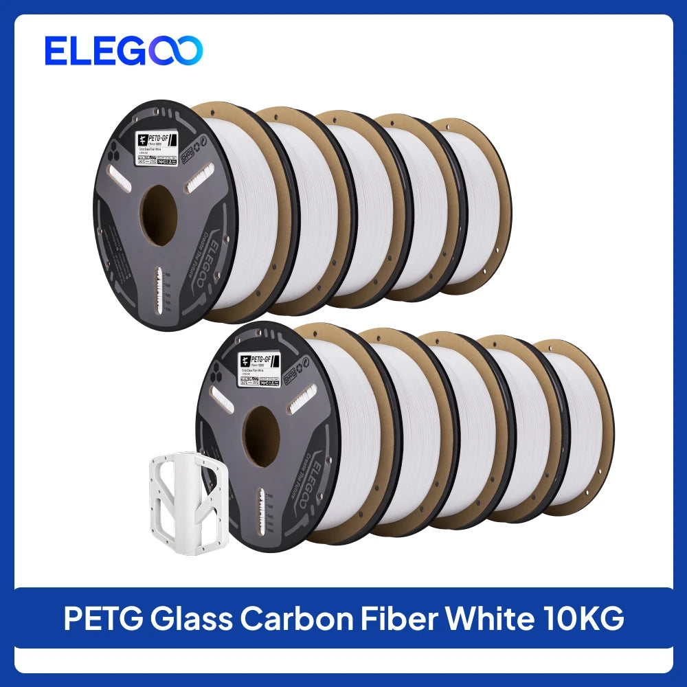 ELEGOO Glass Fiber PETG-GF Filament 1.75mm Gray White Black 1KG/2KG/5KG/10KG For US EU