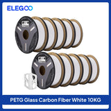 ELEGOO Glass Fiber PETG-GF Filament 1.75mm Gray White Black 1KG/2KG/5KG/10KG For US EU