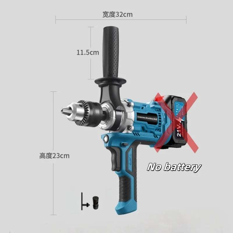 Brushless Cordless Mixer for Makita 18V Battery Industrial Concrete Mixer Drill for Thinset, Nail Mud, Ice, Heavy Duty Tool