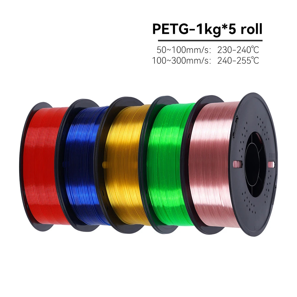 KINGROON High Speed PETG 3D Filament PLA/PETG 5KG 3D Printing Filament 1.75mm 100% Neatly Wound HS Filament 350mm/s Printing
