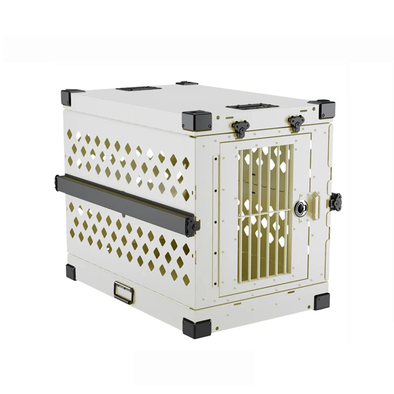 Customizable Kennel Crate Quality Assurance Aluminum Heavy-duty Folding Pet Cage Stackable Commercial Dog