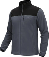 Pioneer Camp Fleece Jacket Men Full Zip Polar Lightweight Windproof Casual Soft Warm Outwear Outdoor Coat with Chest Pocket