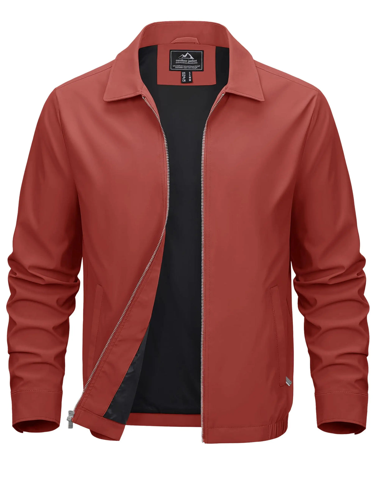 Men's Lightweight Windbreaker Jacket Full Zip Casual Jacket Water-Repellent Coat with Zip Pockets Golf Work Outdoor