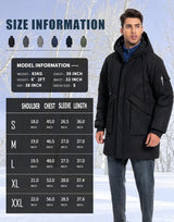 Pioneer Camp Men's Winter Coats Water-Repellent Windproof Thicken Parkas Long Hooded Padded Puffer Jacket