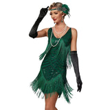 Flapper Roaring Plus Size 20s Great Lady Mini Short Dress Gatsby Fringed Sequin Beaded Lady Mini Tassels Decoration Dresses