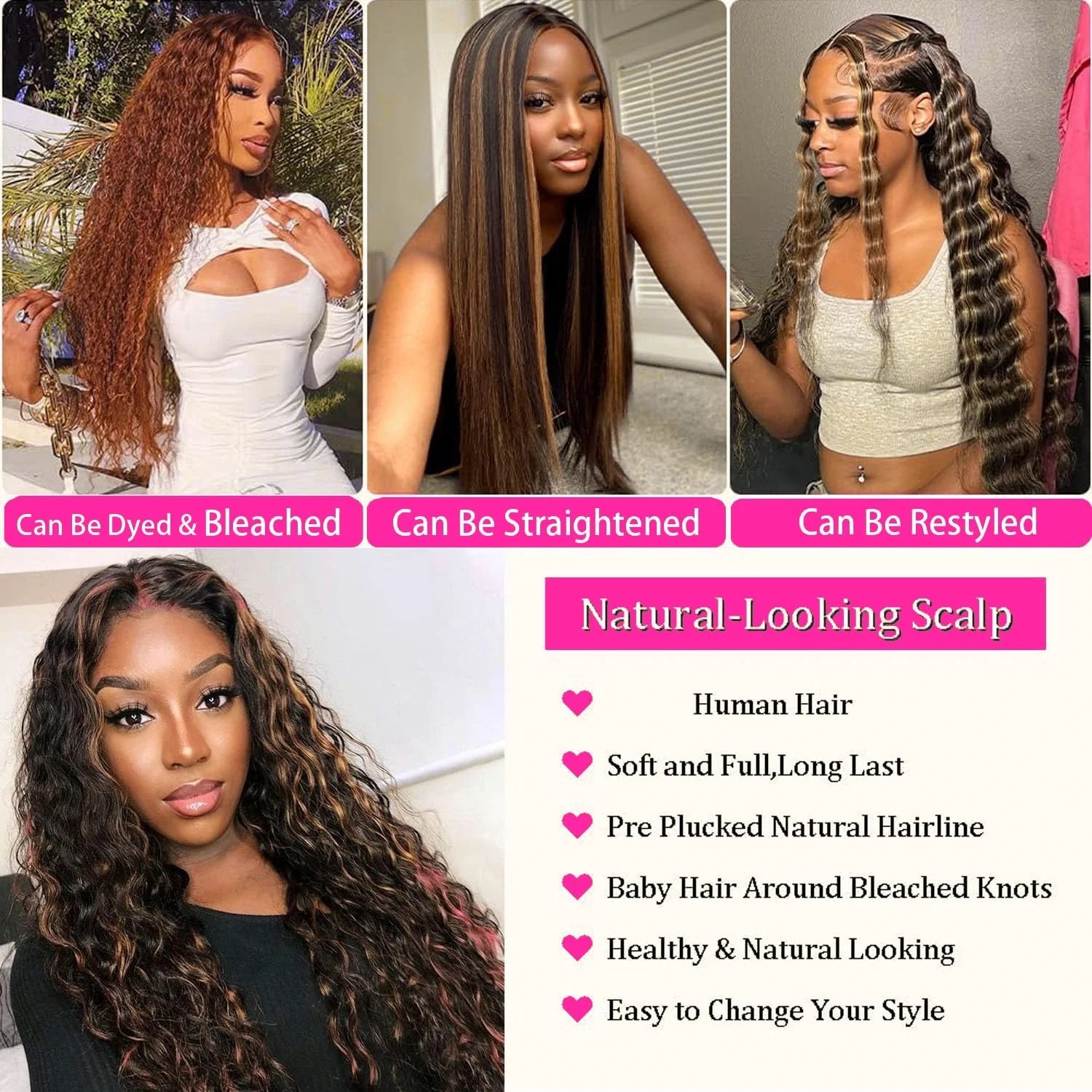250 Density Curly 1B/30 Highlight Ombre Human Hair Wigs 13x6 HD Lace Frontal Wig Pre Plucked Brazilian Deep Wave Human Hair Wig