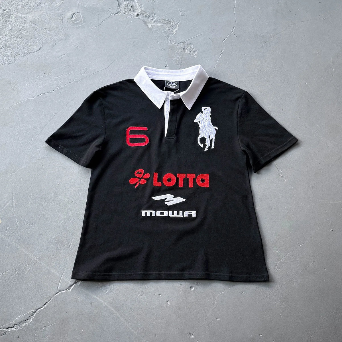 Mowalola ATL Angel Battle Spurs Embroidered Slim-fit Polo Shirt Short Sleeve T-shirt Tee Opium YVL Style