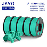 JAYO PLA Classic 3D Filament 1.75mm High Speed Matte PLA 3D Printer Filament Neatly Wound 3D Printing Materials 5Rolls/set