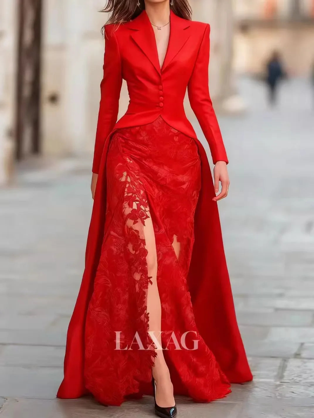 Casual Long Sleve Solid Slim Party Dress Winter Elegant Lace Patchwork Maxi Dresses Autumn Sexy V-neck Button Formal Long Dress