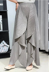 Miyake Pleated T-Shirt 2026 Summer New Irregular Sleeveless Top Simple Casual Fashion V-Neck Fold Vest Commuter Women's Clothing