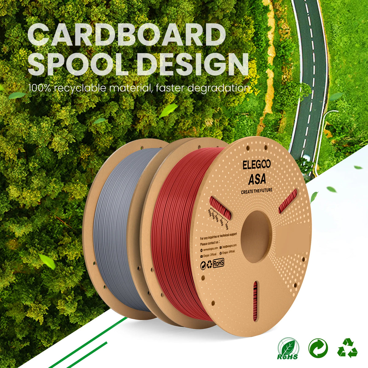 ELEGOO ASA Filament 1.75mm 1KG 3D Printer Filament perfect ASA Elegoo Filament for 3D Printer