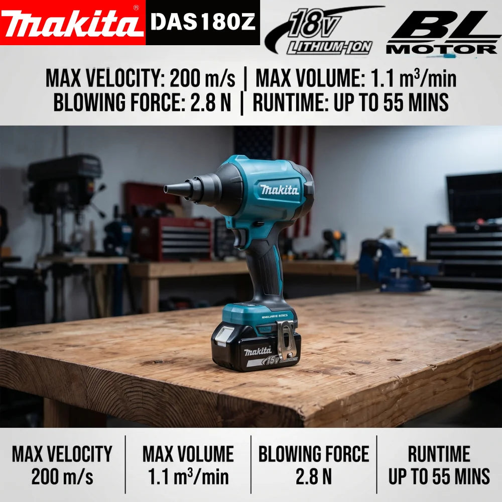 Makita power tools makita 18v tools DAS180 high-power air dust removal gun for blowing dust in narrow spaces power tools