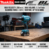 Makita power tools makita 18v tools DAS180 high-power air dust removal gun for blowing dust in narrow spaces power tools