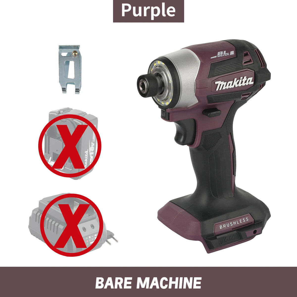 Makita DTD173 Brushless Impact Driver | 180Nm Max Torque with T-Mode for Wood, Bolts & Metalworking（no Battery）
