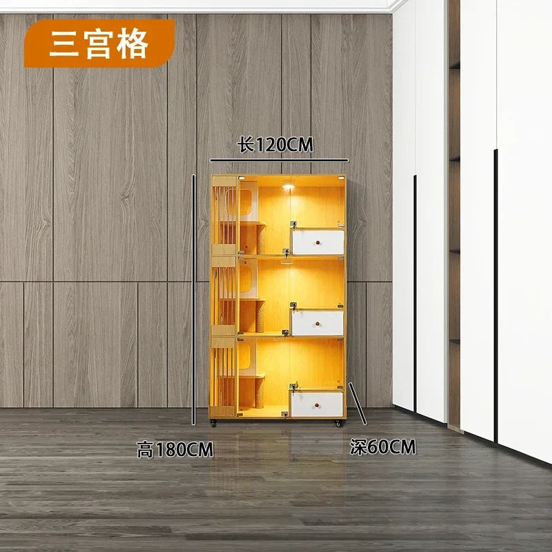 Cat cage villa solid wood household  display cabinet custom  cabinet  house pet store foster breeding three-layer  h