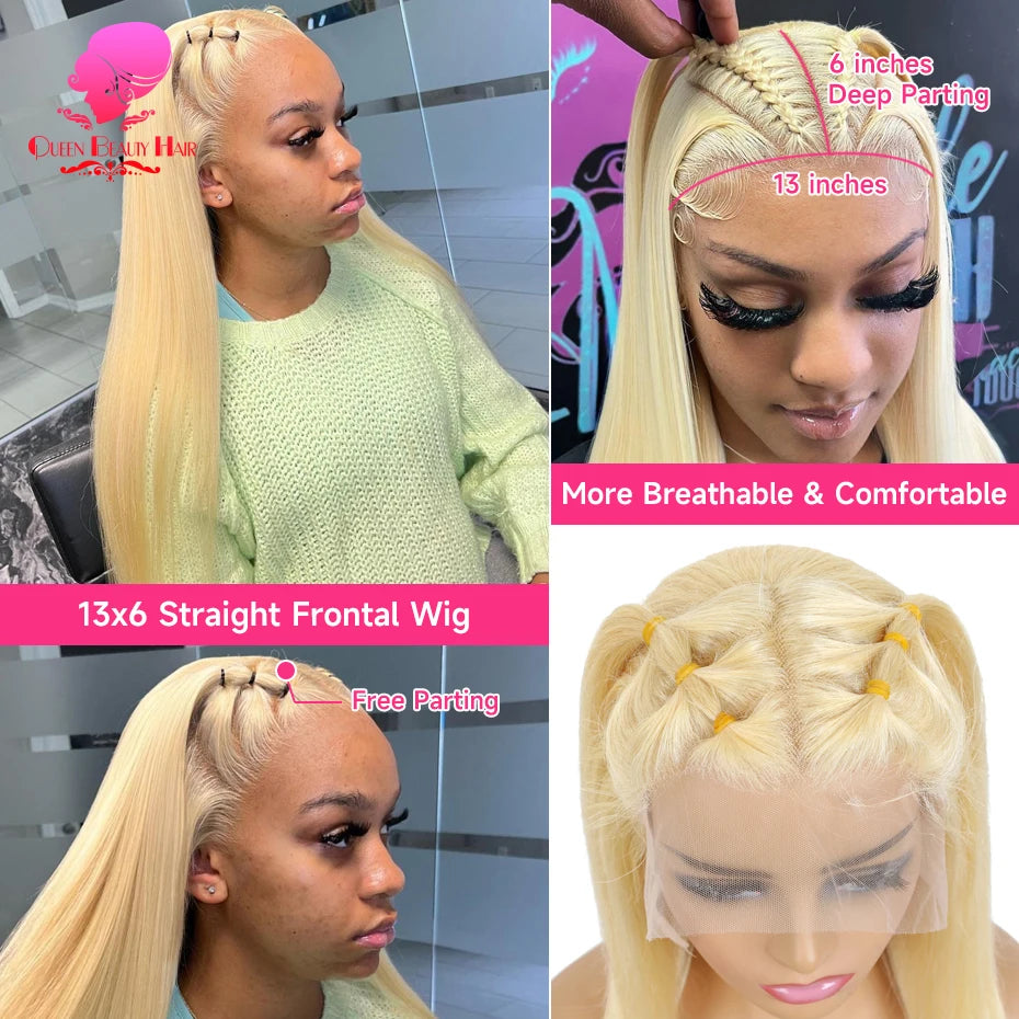 38 Inches 220 Density 360 Lace Frontal Wigs Straight Lace Frontal Wig