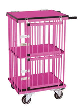 Double Decker Pet Trolley Carrier Pet Show Exhibition Customized Color Aluminum Pet Cage