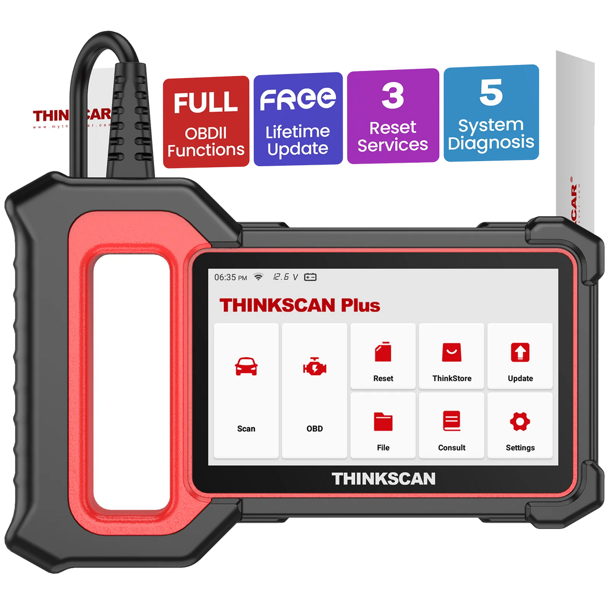 THINKCAR Thinkscan Plus S5 OBD2 Scanner ABS/SRS/ECM/TCM System Auto Vin Diagnostic Scan Tool Car Repair Tools For DIY Car Owner