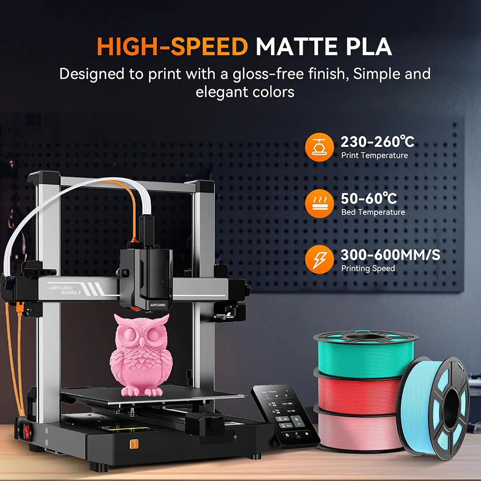 JAYO PLA Classic 3D Filament 1.75mm High Speed Matte PLA 3D Printer Filament Neatly Wound 3D Printing Materials 5Rolls/set