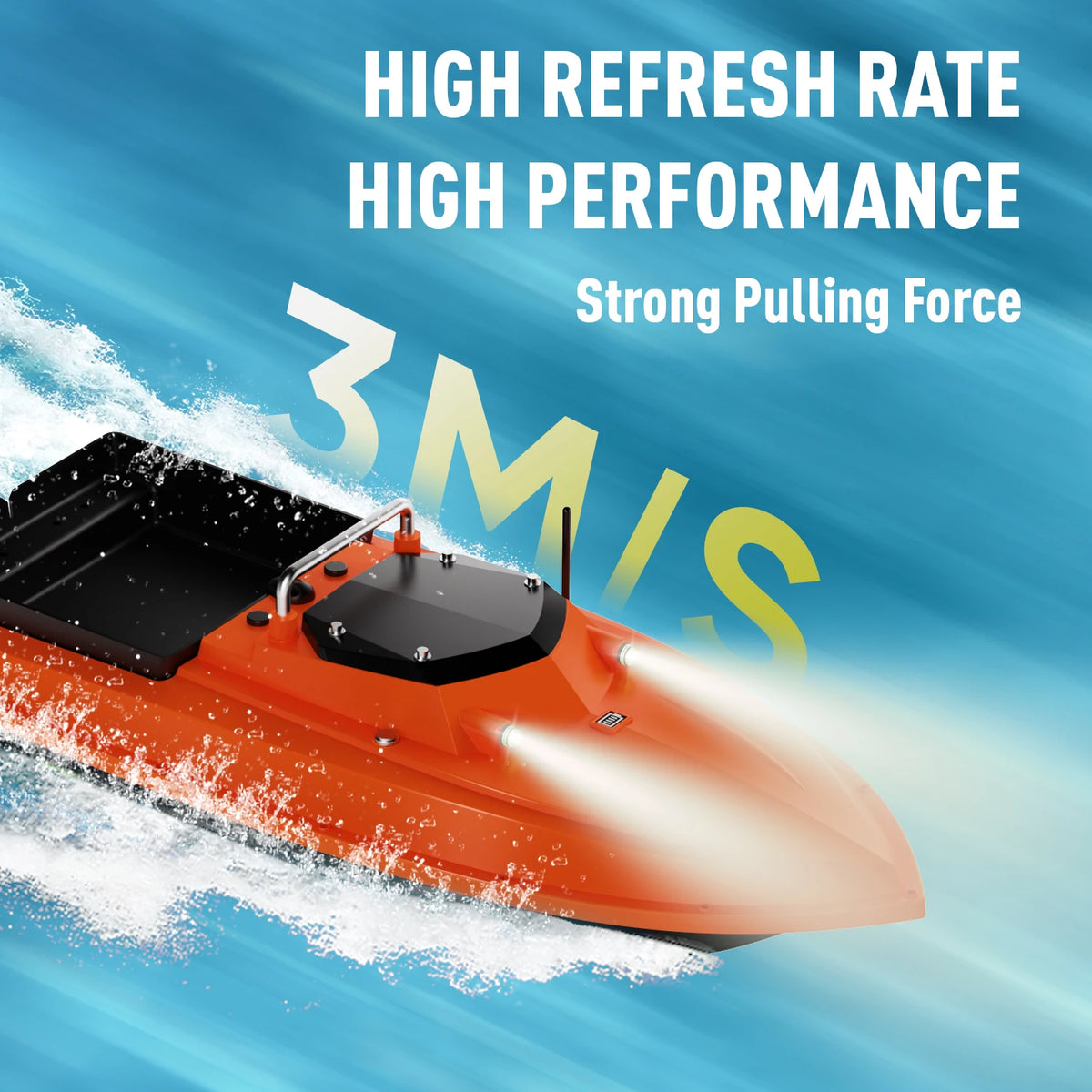 D80B 12V High-Speed Remote Control Bait Boat | IP66 Waterproof Fishing Boat with Bait Tray and Line Release