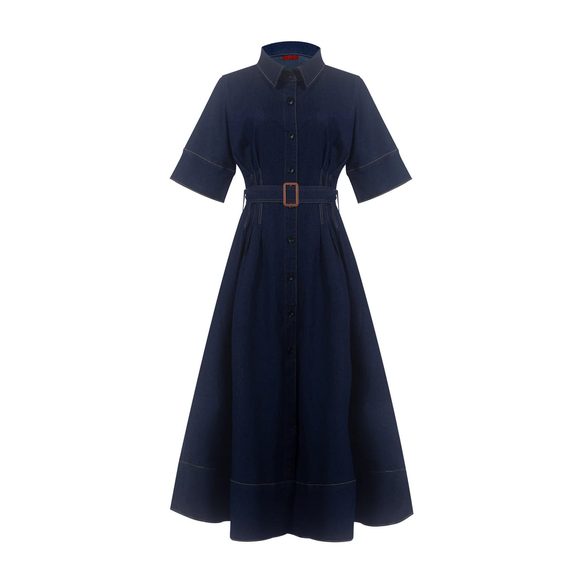 Women's Denim Long Dress 2025 Autumn New Texture navy blue Women's Business Long Dress