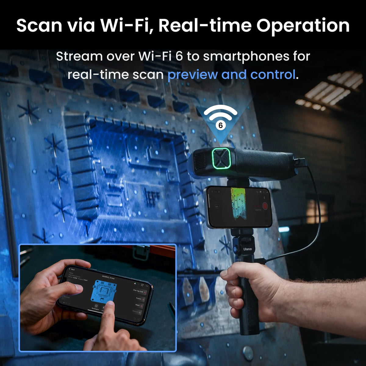 Revopoint MetroY Pro 3D Scanner for 3D Printing, Metro Y Pro Full-Color Scanner , 34+15+1 Industrial Blue Laser Handheld Scanner
