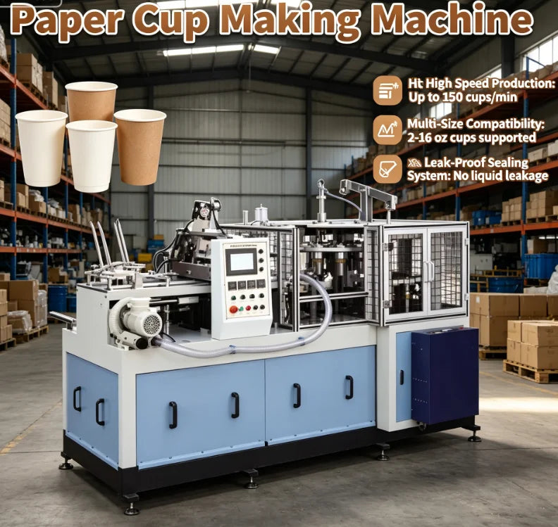 Customized High-Speed 2-18oz Paper Cup Making Machine Quality Small Factory Business Production Line Good Bearing Gearbox Motor