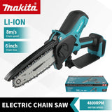 Makita 6 inch Small Handheld Saw Electric Mini Cordless Chainsaw Portable Logging Sawzall Power Tool For Garden Wood Cutting