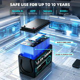 Grade A 12V 300Ah LiFePO4 Battery, Built-in 200A BMS, 8000+ Deep Cycle, Low-Temp Protection for RV, Van, Golf Cart, Boat, Camper, Marine, Solar Energy Storage, 1-Year Warranty