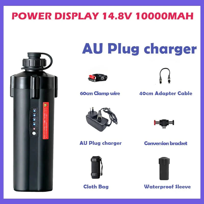 10Ah Power Display 14.8V 10000mAh Sea Fishing Electric Reel Battery For SHIMANO 600DH 1000EJ DAIWA 600MJ 500MJ Droplet Wheel