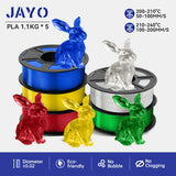 JAYO 3D Printer Filament  PETG PLA HSMPETG PLA PLUS 1.75mm 5Rolls 3D Printing Materials for 100% No Bubble &FDM 3D Pen DIY Gift