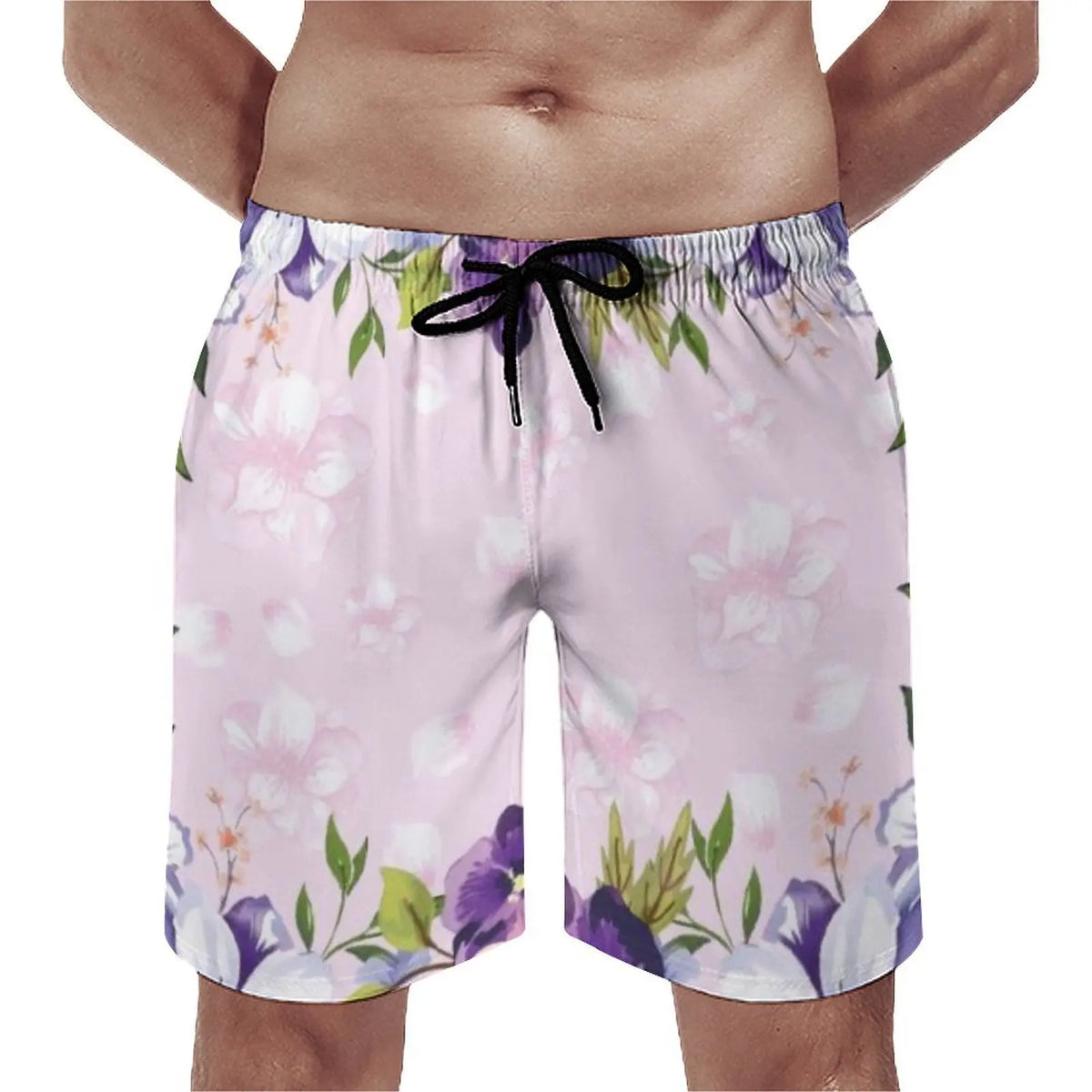Summer Beach Swimsuits Couple Outfits Women's Two-Piece Swimsuits Summer Flower Patterns Customizable