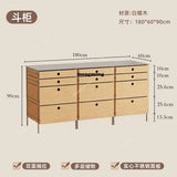 A139 Stainless steel solid wood chest cabinet household multi-layer storage storage living room locker