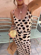 Chic Printed Women's Dress Sleeveless Slip Lady Long Dresses With Demountable Scarf 2026 Summer Chic New Female Vacation Robe