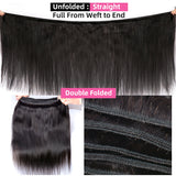 GEM 100% Human Hair Straight Bundles Brazilian Weaving For Women 1 3 4 Bundle Deal Natural Color 12-32Inch Human Hair Extensions
