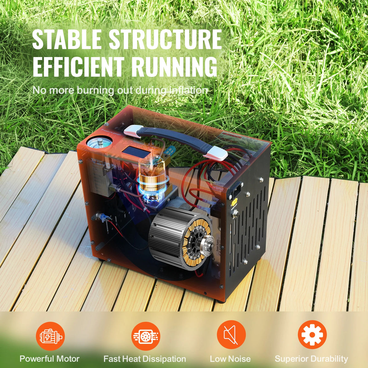 SucceBuy PCP Air Compressor 4500PSI/30Mpa Portable PCP Pump Compressor Water-Free Air Rifle Paintball Scuba Tank Compressor