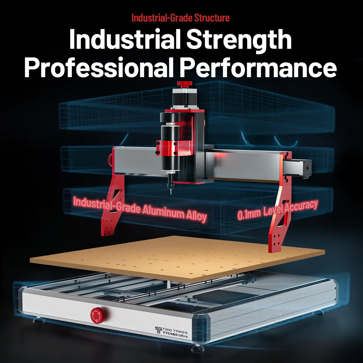 Twotrees TTC450 Ultra High Precision Woodworking Carving Machine 3000mm/min Carving Speed Compatible with Carving Multiple Mater