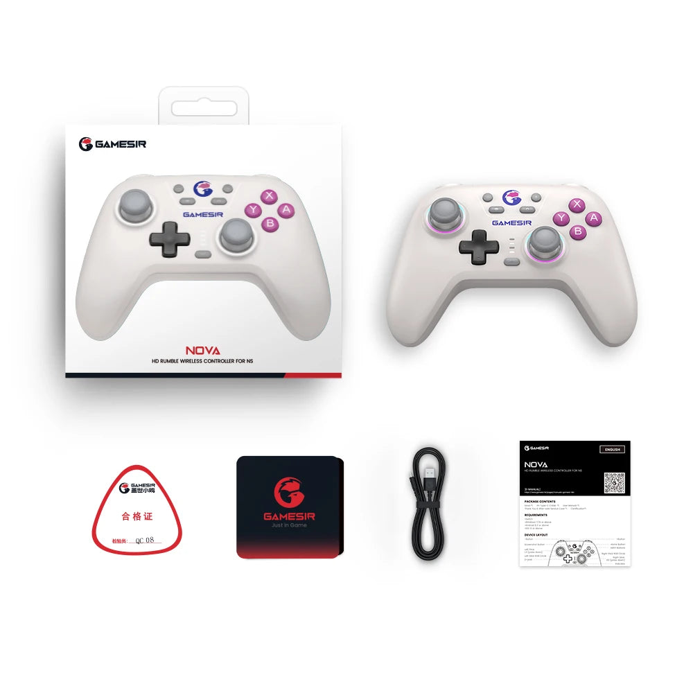 GameSir Nova Bluetooth Switch Controller Wireless Gamepad with Hall Effect for Nintendo Switch 2 iPhone Android Cellphone