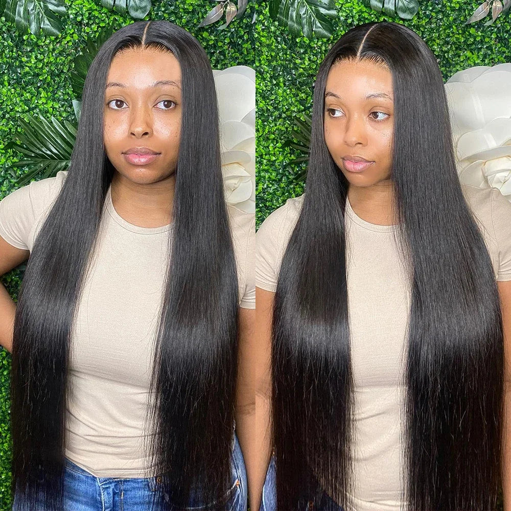 30 40 Inch 13x4 13x6 HD Transparent Bone Straight Lace Front Wigs 4x4