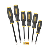 DEWALT DWHT62056-0 Magnetic Screwdriver Set (6Pcs): Magnetic Sleeve, Non-slip Handle, Phillips & Slotted