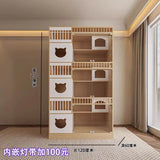 Cat villa solid wood pet store display cabinet house luxury foster breeding cat delivery room cattery custom